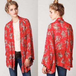 Free People Floral Print Kimono